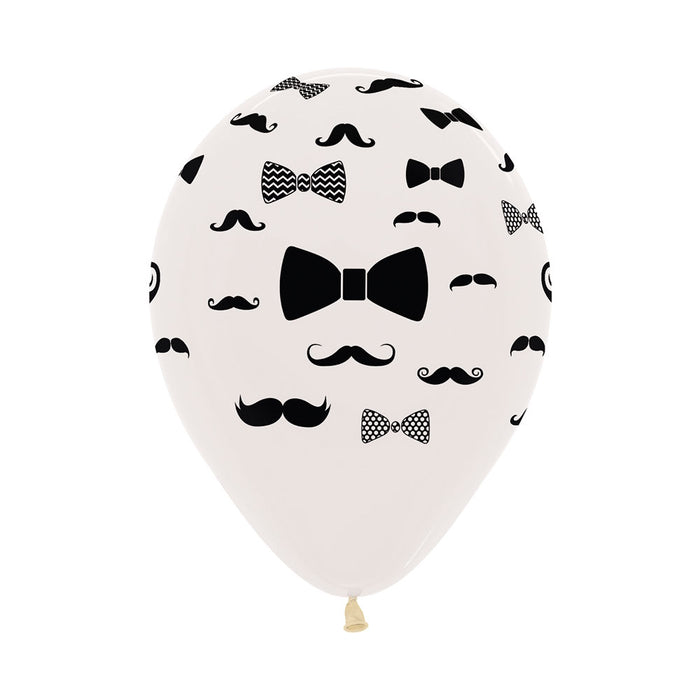 Globos Bigotes y Corbatines Infinity Cristal Transparente R12 x 50 Globos