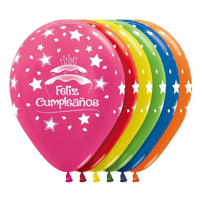 Metal Surtido Feliz Cumpleaños Torta R12 x 50 Globos