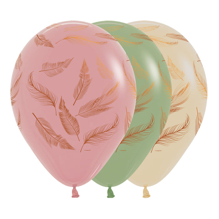 Globo Impreso Infinity Plumas Surtido R12 x 12 Globos