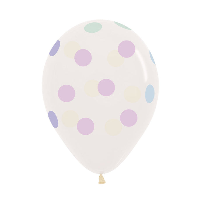 Globos Cristal Polka Dots Pastel R12 x 12