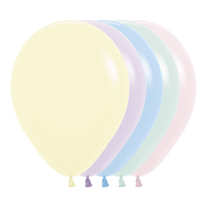 600 Surtidos Pastel Mate R12 x 50 Globos