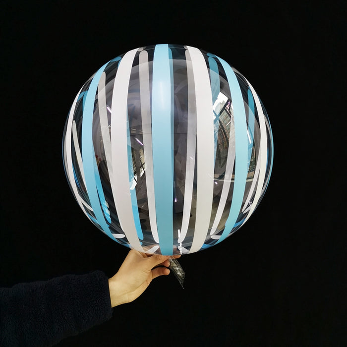 Globo Burbuja Lollipop 18" Azul con Blanco