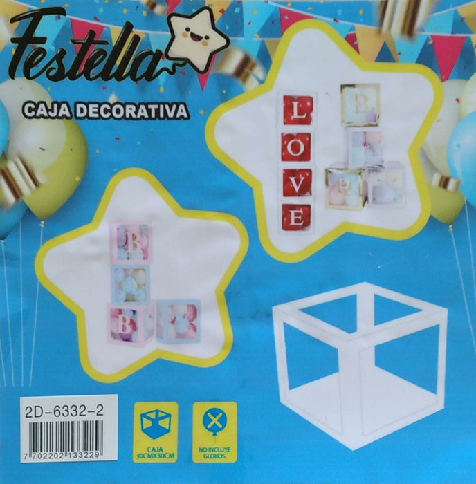 Set de Cubos Transparentes de 30 x 30 x 30 cm Baby Azul