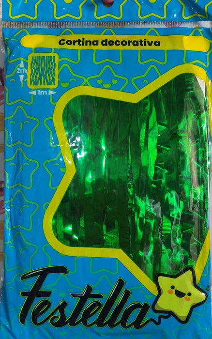 Cortina de Fiesta Lisa 2m x 1m Verde