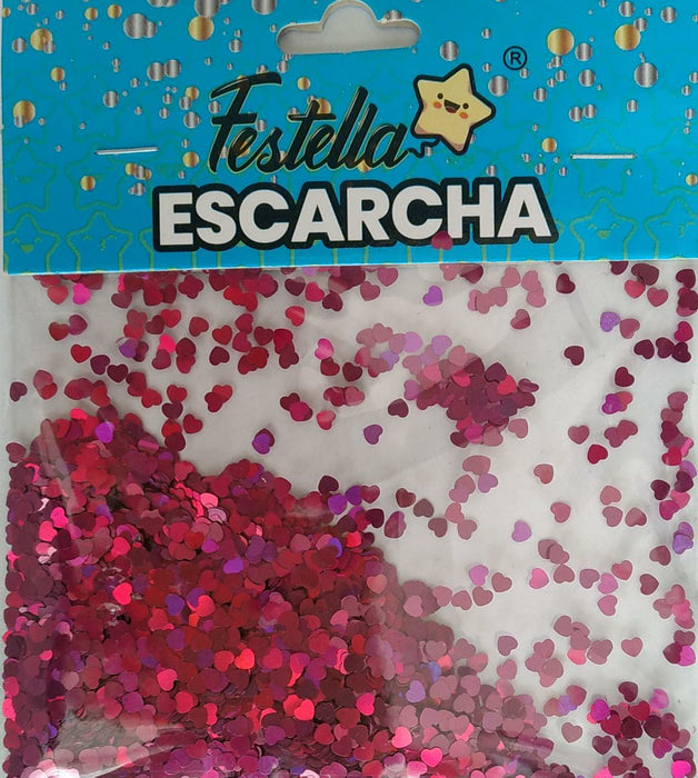 Escarcha Corazon para Globo Fucsia