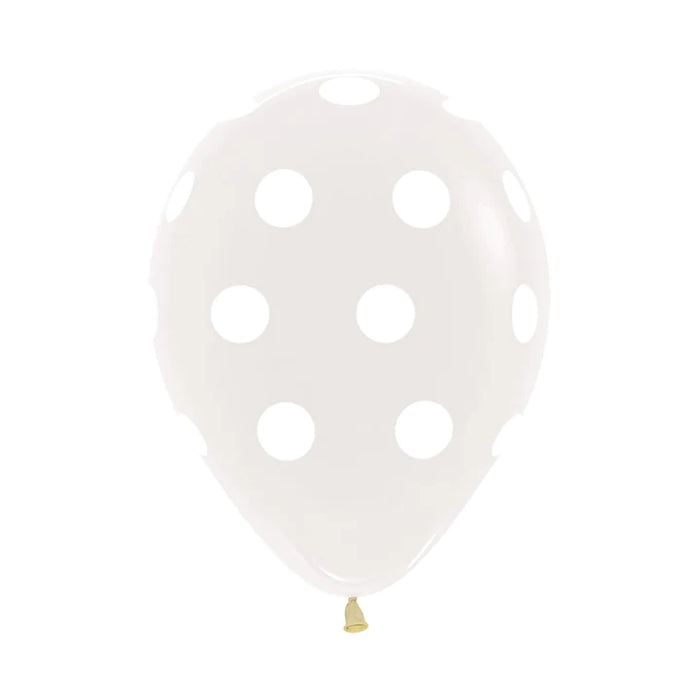 Globo Infinity Polka Blanco Cristal Transparente  R12 x 12